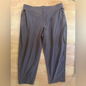 Athleta Brooklyn Ankle Pants Size 20 Brown Pull-On Stretch Tapered Pockets 406